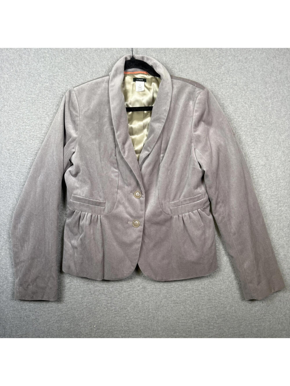 J.Crew Women's Size 16 Gray Acetate Buttoned Blazer Jacket